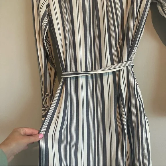 Banana Republic Grey & White Striped Shirt Dress Women’s Size 6, Business Casual - Picture 11 of 12